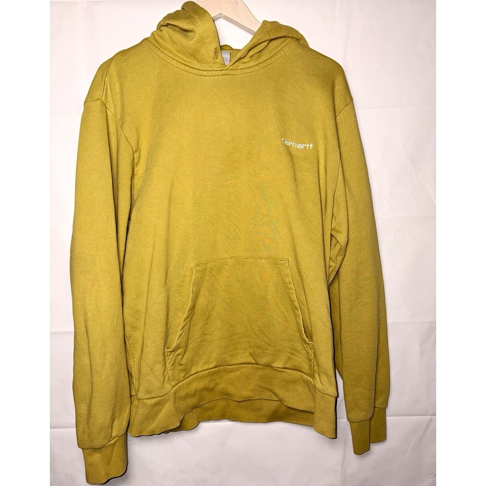 Carhartt WIP Hooded Script Embroidery Sweat Hoodie Agate White Size M I033658